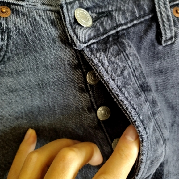 abercrombie and Fitch the dad short high rise crossover waist in black Sz 27/4 - Picture 4 of 9
